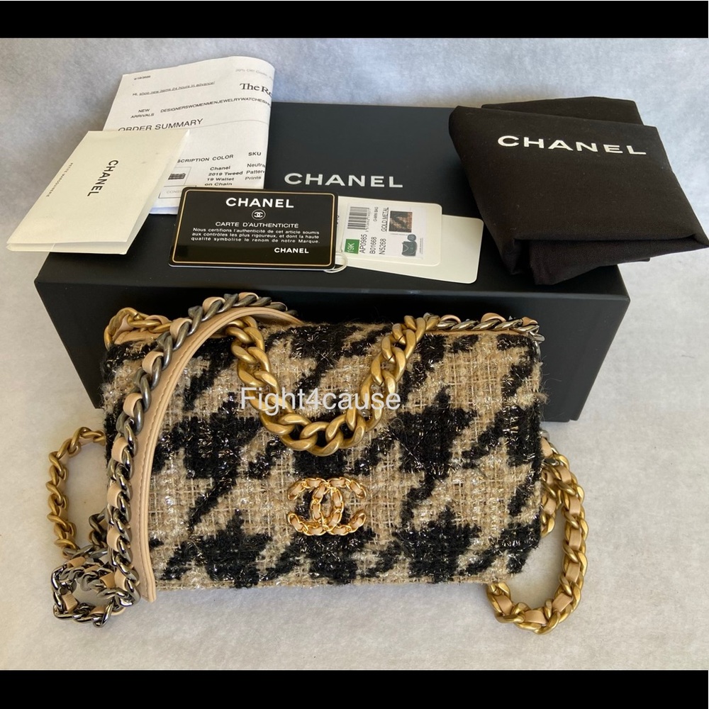 SOLD19 WOC Wallet On Chain Beige/Black Houndstooth